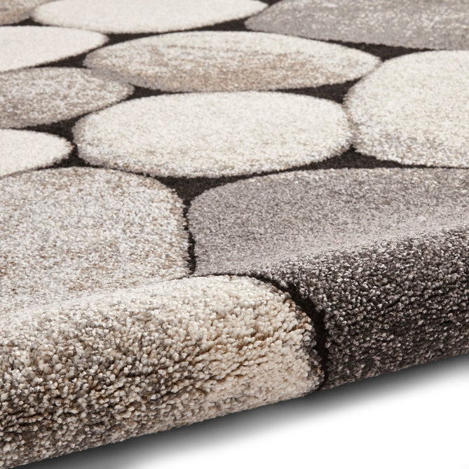 Woodland 2099 Modern Abstract Pebble Stones Soft High-Density Durable Easy-Care Polypropylene Cream/Grey Rug-Think Rugs-Rug Love - The Most Loved Rug Store