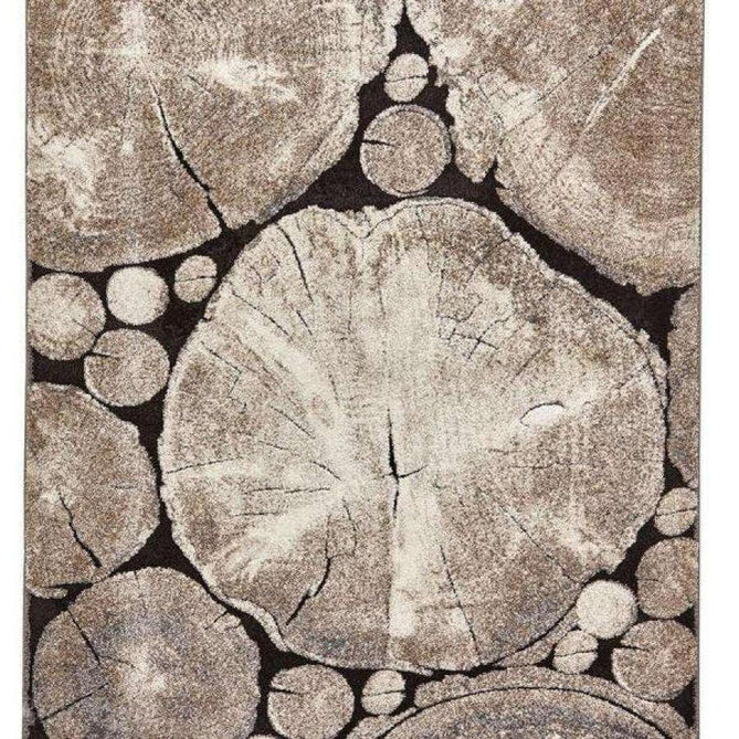 Woodland 6318 Modern Abstract Tree Trunk Soft High-Density Durable Easy-Care Polypropylene Beige/Black Rug-Think Rugs-Rug Love - The Most Loved Rug Store
