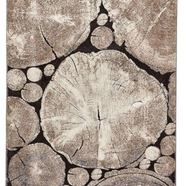 On Sale Woodland 6318 Modern Abstract Tree Trunk Beige/Black Rug Lowest ...