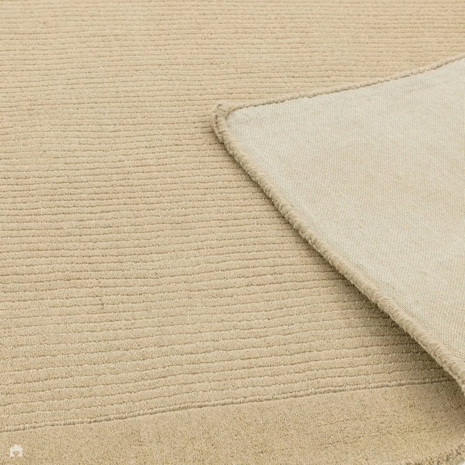 York Modern Plain Textured Subtle Ribbed Stripe Contrast Smooth Border Hand-Woven Wool Beige Runner-Asiatic Carpets-Rug Love - The Most Loved Rug Store