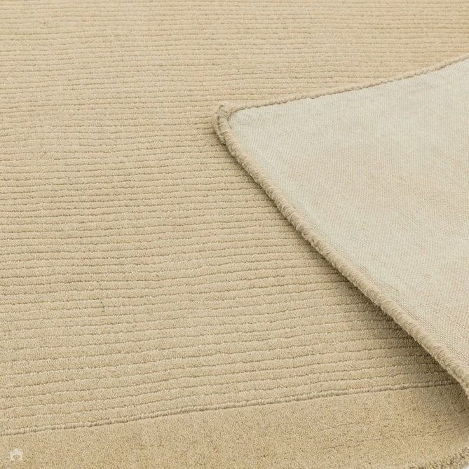 York Modern Plain Textured Subtle Ribbed Stripe Contrast Smooth Border Hand-Woven Wool Beige Runner-Asiatic Carpets-Rug Love - The Most Loved Rug Store