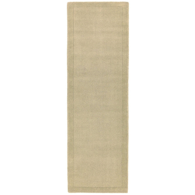 York Modern Plain Textured Subtle Ribbed Stripe Contrast Smooth Border Hand-Woven Wool Beige Runner-Asiatic Carpets-Rug Love - The Most Loved Rug Store