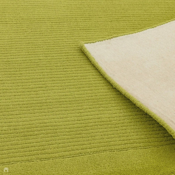 York Modern Plain Textured Subtle Ribbed Stripe Contrast Smooth Border Hand-Woven Wool Green Runner-Asiatic Carpets-Rug Love - The Most Loved Rug Store