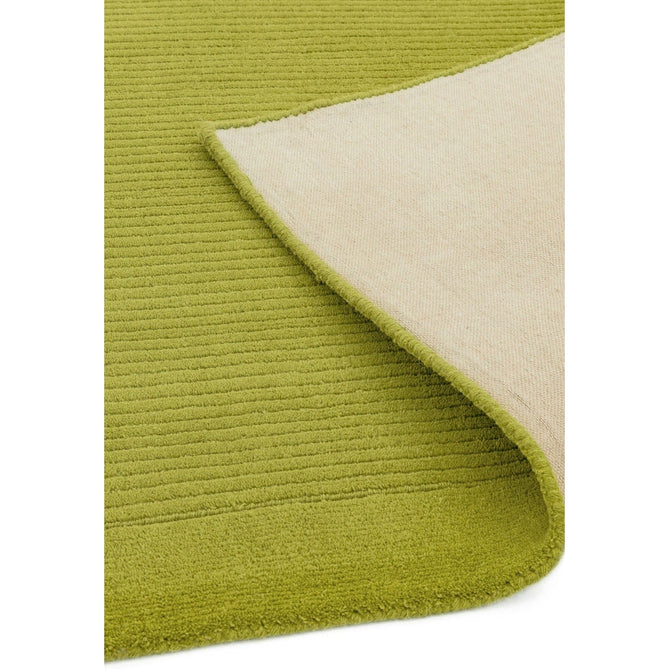 York Modern Plain Textured Subtle Ribbed Stripe Contrast Smooth Border Hand-Woven Wool Green Runner-Asiatic Carpets-Rug Love - The Most Loved Rug Store