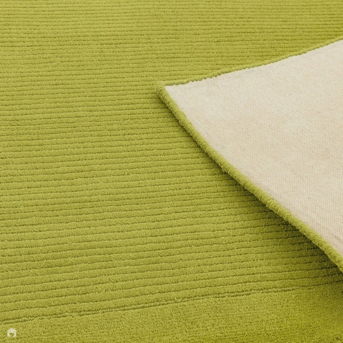 York Modern Plain Textured Subtle Ribbed Stripe Contrast Smooth Border Hand-Woven Wool Green Runner-Asiatic Carpets-Rug Love - The Most Loved Rug Store