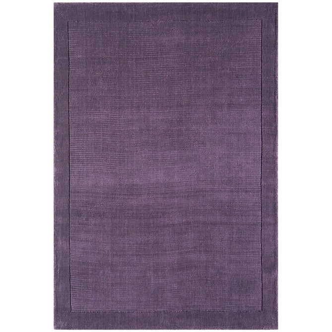 York Modern Plain Textured Subtle Ribbed Stripe Contrast Smooth Border Hand-Woven Wool Purple Runner-Asiatic Carpets-Rug Love - The Most Loved Rug Store