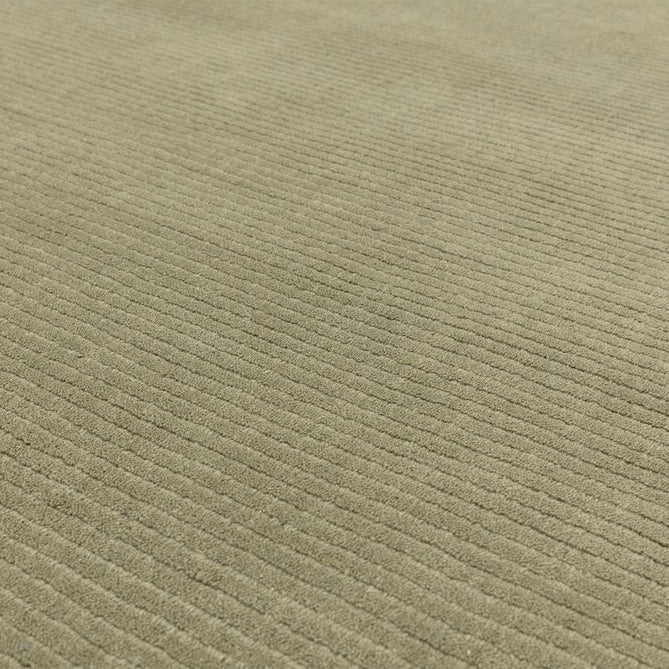 York Modern Plain Textured Subtle Ribbed Stripe Contrast Smooth Border Hand-Woven Wool Sage Green Rug-Asiatic Carpets-Rug Love - The Most Loved Rug Store