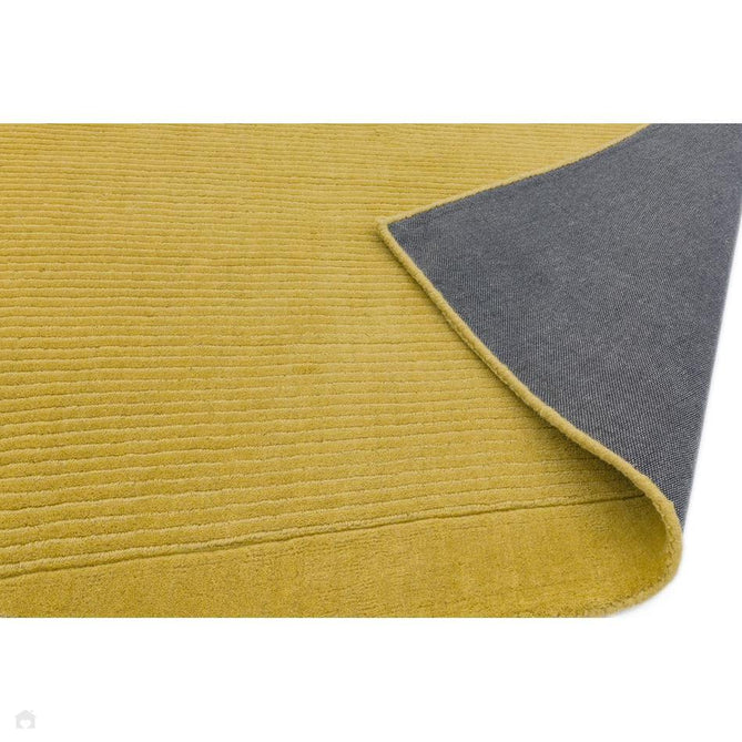 York Modern Plain Textured Subtle Ribbed Stripe Contrast Smooth Border Hand-Woven Wool Yellow Runner-Asiatic Carpets-Rug Love - The Most Loved Rug Store