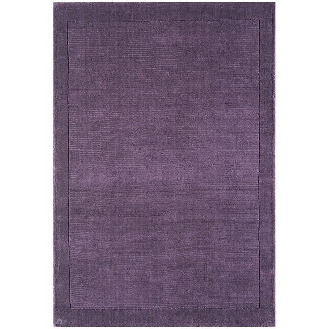 York Modern Plain Textured Subtle Ribbed Stripe Contrasting Smooth Border Handwoven Wool Loop Pile Amethyst Purple Rug-Asiatic Carpets-Rug Love - The Most Loved Rug Store