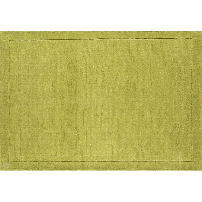 York Modern Plain Textured Subtle Ribbed Stripe Contrasting Smooth Border Handwoven Wool Loop Pile Fresh Green Rug-Asiatic Carpets-Rug Love - The Most Loved Rug Store