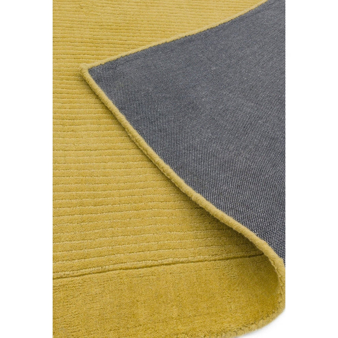 York Modern Plain Textured Subtle Ribbed Stripe Contrasting Smooth Border Handwoven Wool Loop Pile Mustard Gold Runner-Asiatic Carpets-Rug Love - The Most Loved Rug Store