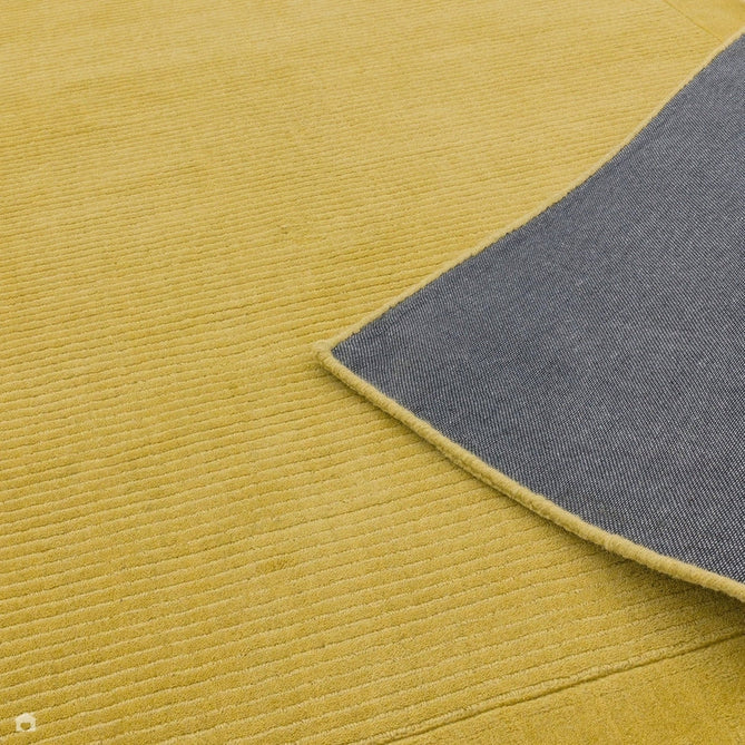 York Modern Plain Textured Subtle Ribbed Stripe Contrasting Smooth Border Handwoven Wool Loop Pile Mustard Gold Runner-Asiatic Carpets-Rug Love - The Most Loved Rug Store