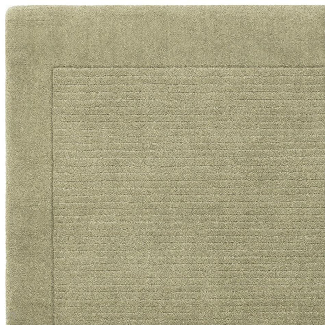 York Modern Plain Textured Subtle Ribbed Stripe Contrasting Smooth Border Handwoven Wool Loop Pile Muted Sage Rug-Asiatic Carpets-Rug Love - The Most Loved Rug Store