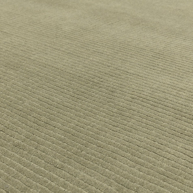 York Modern Plain Textured Subtle Ribbed Stripe Contrasting Smooth Border Handwoven Wool Loop Pile Muted Sage Rug-Asiatic Carpets-Rug Love - The Most Loved Rug Store