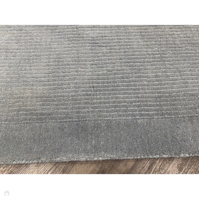 York Modern Plain Textured Subtle Ribbed Stripe Contrasting Smooth Border Handwoven Wool Loop Pile Pale Duck Egg Blue Rug-Asiatic Carpets-Rug Love - The Most Loved Rug Store