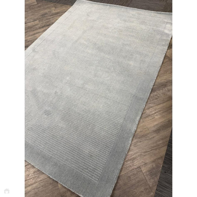 York Modern Plain Textured Subtle Ribbed Stripe Contrasting Smooth Border Handwoven Wool Loop Pile Pale Duck Egg Blue Rug-Asiatic Carpets-Rug Love - The Most Loved Rug Store