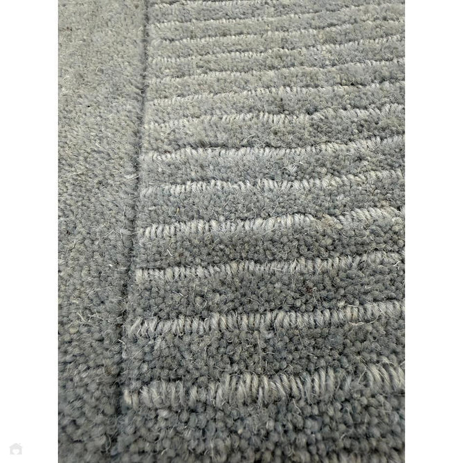 York Modern Plain Textured Subtle Ribbed Stripe Contrasting Smooth Border Handwoven Wool Loop Pile Pale Duck Egg Blue Runner-Asiatic Carpets-Rug Love - The Most Loved Rug Store