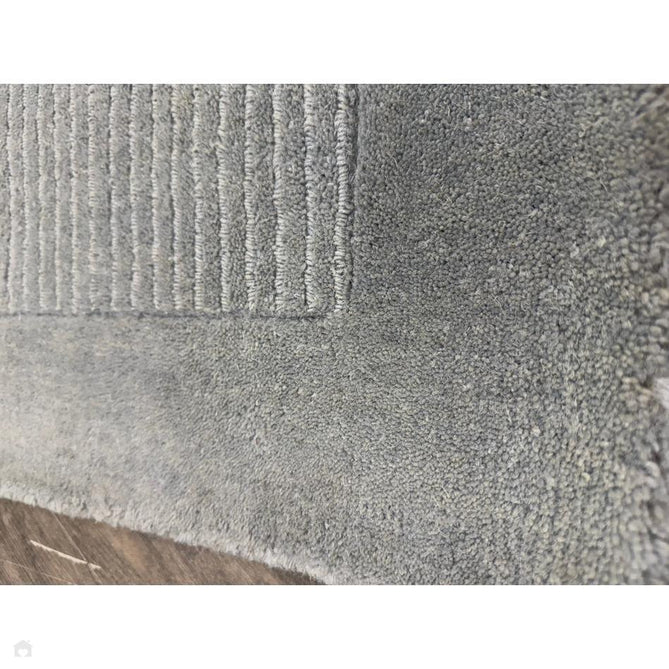 York Modern Plain Textured Subtle Ribbed Stripe Contrasting Smooth Border Handwoven Wool Loop Pile Pale Duck Egg Blue Runner-Asiatic Carpets-Rug Love - The Most Loved Rug Store