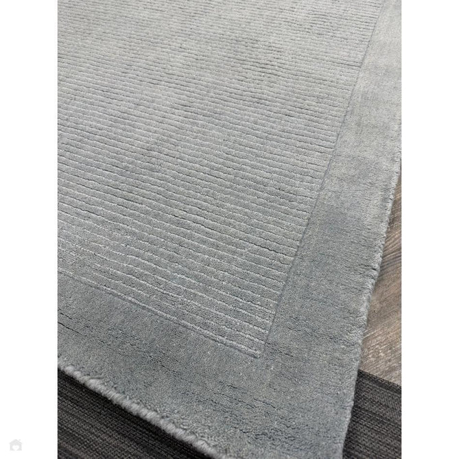 York Modern Plain Textured Subtle Ribbed Stripe Contrasting Smooth Border Handwoven Wool Loop Pile Pale Duck Egg Blue Runner-Asiatic Carpets-Rug Love - The Most Loved Rug Store