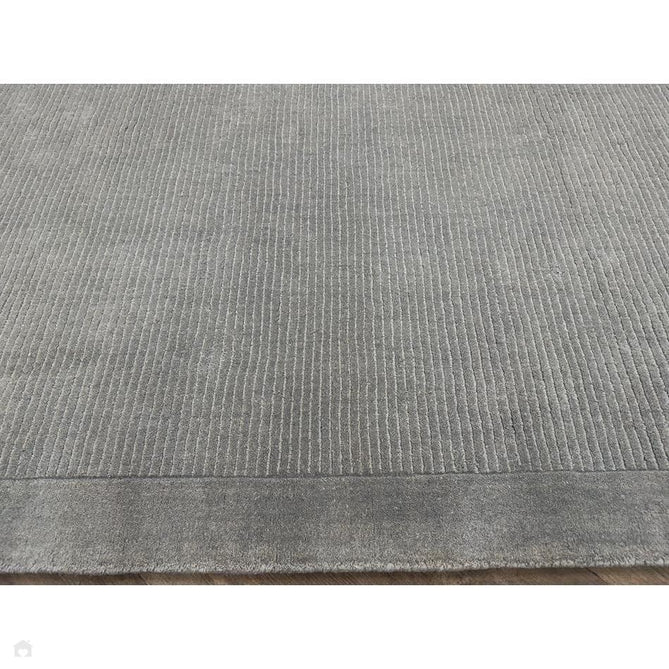 York Modern Plain Textured Subtle Ribbed Stripe Contrasting Smooth Border Handwoven Wool Loop Pile Pale Duck Egg Blue Runner-Asiatic Carpets-Rug Love - The Most Loved Rug Store