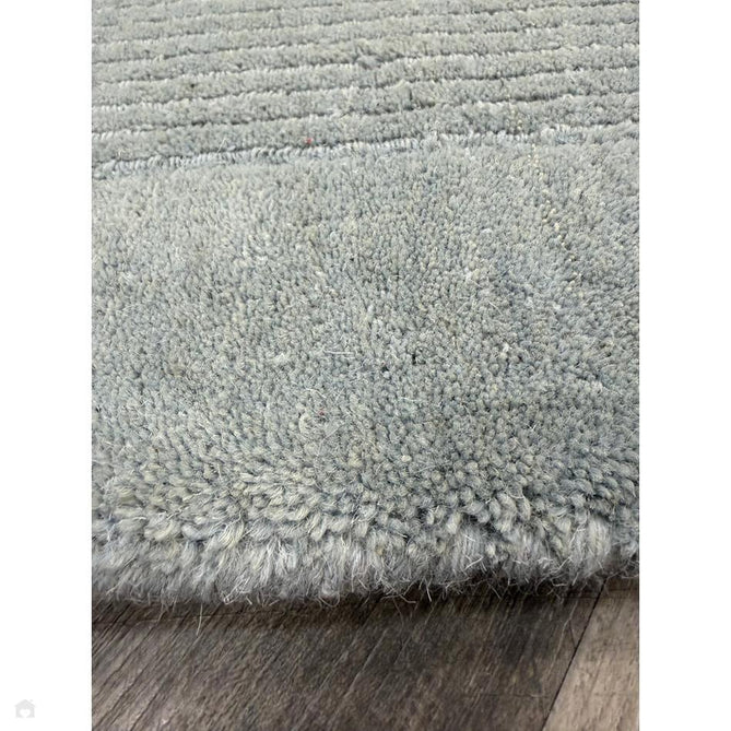 York Modern Plain Textured Subtle Ribbed Stripe Contrasting Smooth Border Handwoven Wool Loop Pile Pale Duck Egg Blue Runner-Asiatic Carpets-Rug Love - The Most Loved Rug Store