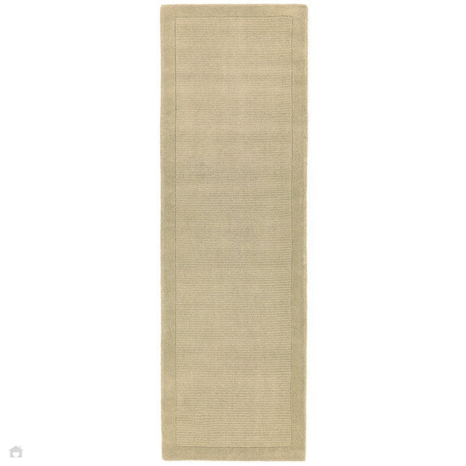 York Modern Plain Textured Subtle Ribbed Stripe Contrasting Smooth Border Handwoven Wool Loop Pile Warm Beige Rug-Asiatic Carpets-Rug Love - The Most Loved Rug Store