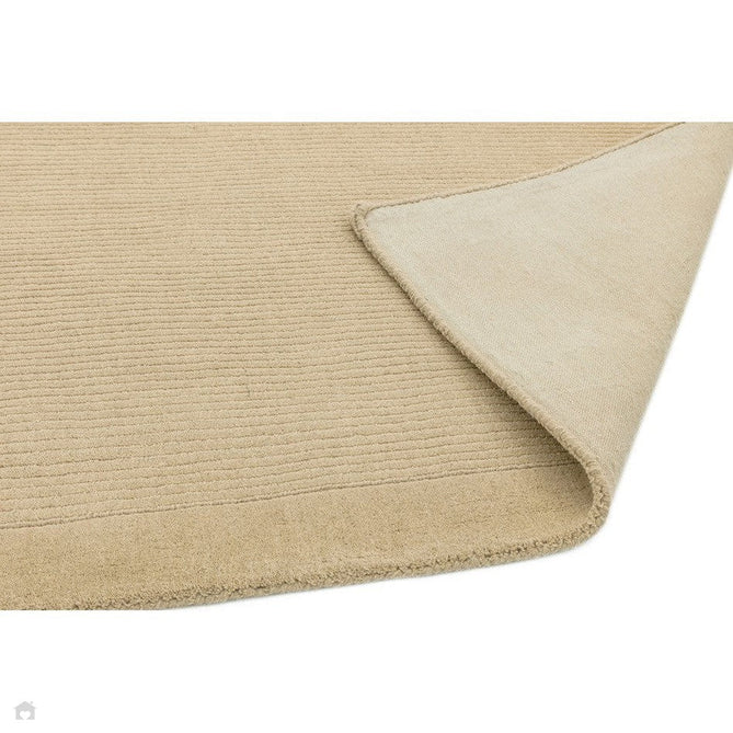 York Modern Plain Textured Subtle Ribbed Stripe Contrasting Smooth Border Handwoven Wool Loop Pile Warm Beige Rug-Asiatic Carpets-Rug Love - The Most Loved Rug Store