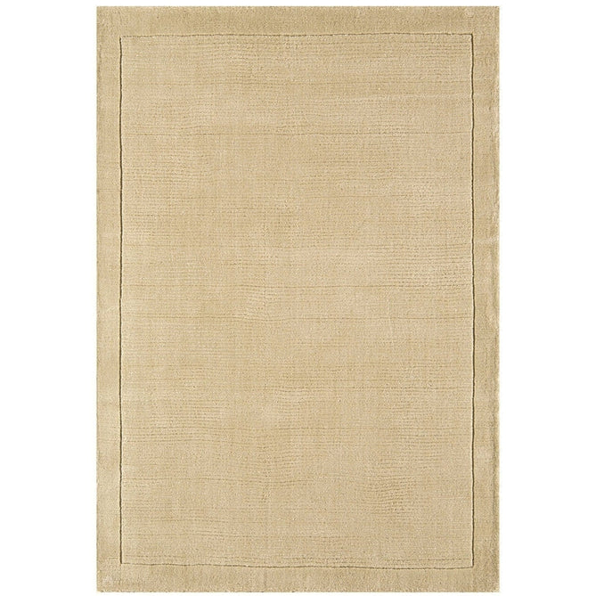 York Modern Plain Textured Subtle Ribbed Stripe Contrasting Smooth Border Handwoven Wool Loop Pile Warm Beige Rug-Asiatic Carpets-Rug Love - The Most Loved Rug Store