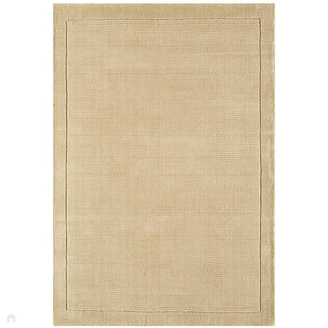 York Modern Plain Textured Subtle Ribbed Stripe Contrasting Smooth Border Handwoven Wool Loop Pile Warm Beige Runner-Asiatic Carpets-Rug Love - The Most Loved Rug Store