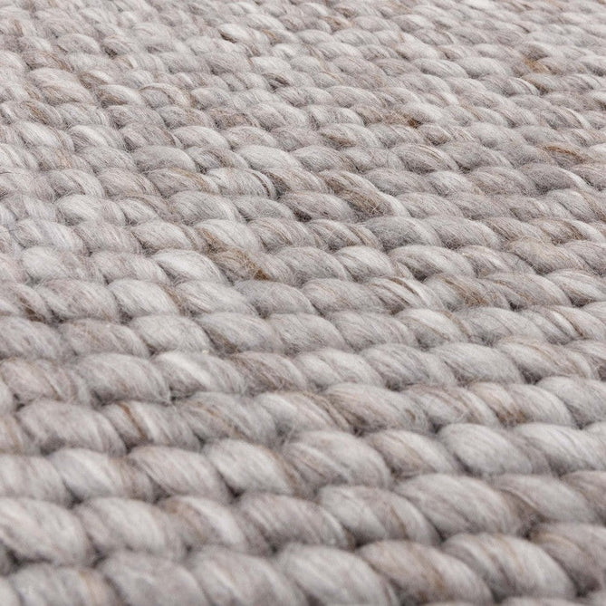 Zander Modern Plain Basketweave Hand-Woven Heavy-Weight Chunky Textured Space-Dyed Wool Blend Low-Profile Looped Pile Charcoal Grey/Off White Rug-Asiatic Carpets-Rug Love - The Most Loved Rug Store