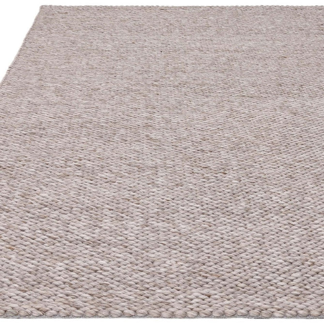 Zander Modern Plain Basketweave Hand-Woven Heavy-Weight Chunky Textured Space-Dyed Wool Blend Low-Profile Looped Pile Charcoal Grey/Off White Rug-Asiatic Carpets-Rug Love - The Most Loved Rug Store