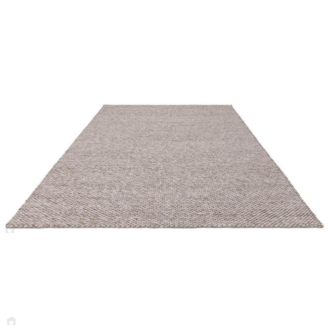 Zander Modern Plain Basketweave Hand-Woven Heavy-Weight Chunky Textured Space-Dyed Wool Blend Low-Profile Looped Pile Charcoal Grey/Off White Rug-Asiatic Carpets-Rug Love - The Most Loved Rug Store