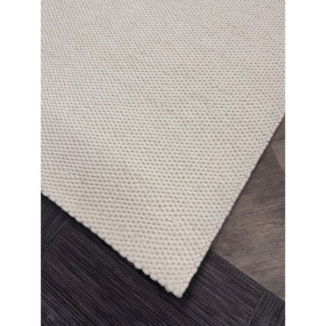 Zander Modern Plain Basketweave Hand-Woven Heavy-Weight Chunky Textured Space-Dyed Wool Blend Low-Profile Looped Pile Ivory Rug-Asiatic Carpets-Rug Love - The Most Loved Rug Store