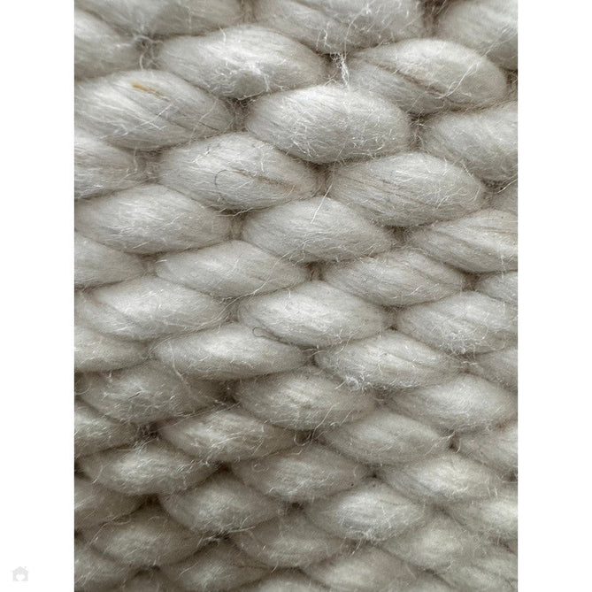 Zander Modern Plain Basketweave Hand-Woven Heavy-Weight Chunky Textured Space-Dyed Wool Blend Low-Profile Looped Pile Ivory Rug-Asiatic Carpets-Rug Love - The Most Loved Rug Store