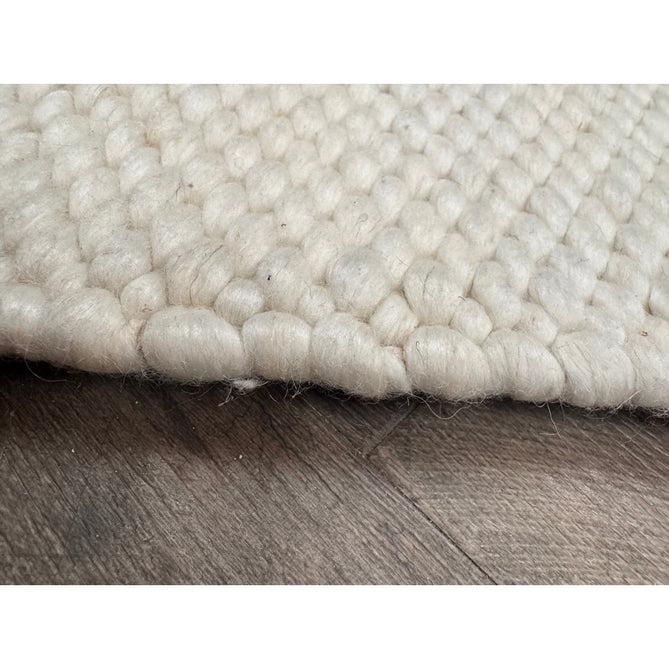 Zander Modern Plain Basketweave Hand-Woven Heavy-Weight Chunky Textured Space-Dyed Wool Blend Low-Profile Looped Pile Ivory Rug-Asiatic Carpets-Rug Love - The Most Loved Rug Store