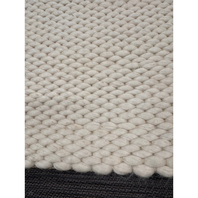 Zander Modern Plain Basketweave Hand-Woven Heavy-Weight Chunky Textured Space-Dyed Wool Blend Low-Profile Looped Pile Ivory Rug-Asiatic Carpets-Rug Love - The Most Loved Rug Store