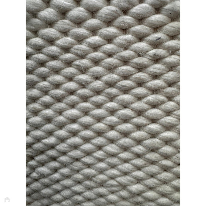 Zander Modern Plain Basketweave Hand-Woven Heavy-Weight Chunky Textured Space-Dyed Wool Blend Low-Profile Looped Pile Ivory Rug-Asiatic Carpets-Rug Love - The Most Loved Rug Store