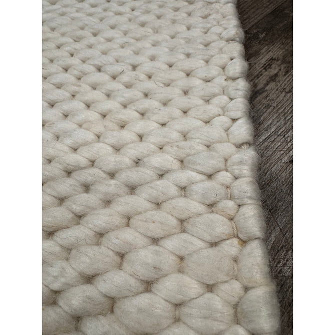 Zander Modern Plain Basketweave Hand-Woven Heavy-Weight Chunky Textured Space-Dyed Wool Blend Low-Profile Looped Pile Ivory Rug-Asiatic Carpets-Rug Love - The Most Loved Rug Store