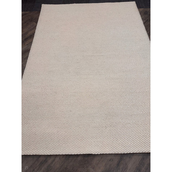 Zander Modern Plain Basketweave Hand-Woven Heavy-Weight Chunky Textured Space-Dyed Wool Blend Low-Profile Looped Pile Ivory Rug-Asiatic Carpets-Rug Love - The Most Loved Rug Store