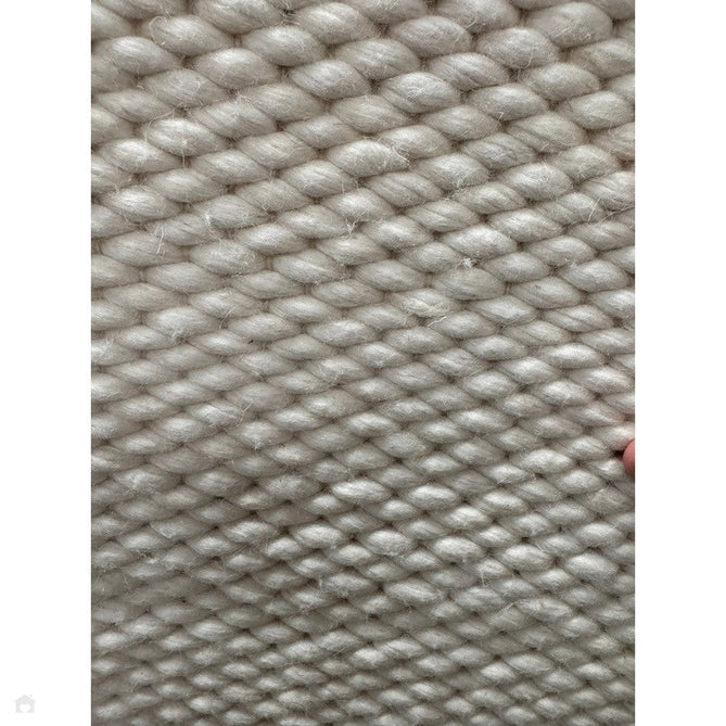 Zander Modern Plain Basketweave Hand-Woven Heavy-Weight Chunky Textured Space-Dyed Wool Blend Low-Profile Looped Pile Ivory Rug-Asiatic Carpets-Rug Love - The Most Loved Rug Store