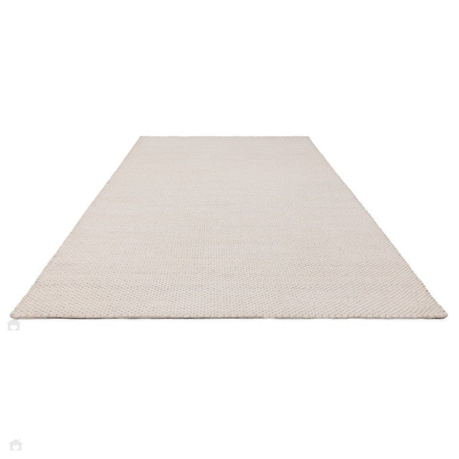Zander Modern Plain Basketweave Hand-Woven Heavy-Weight Chunky Textured Space-Dyed Wool Blend Low-Profile Looped Pile Ivory Rug-Asiatic Carpets-Rug Love - The Most Loved Rug Store
