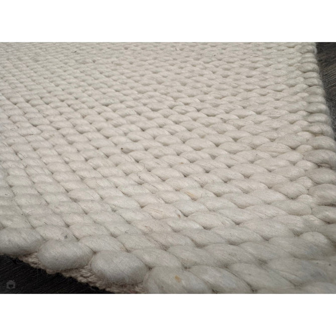 Zander Modern Plain Basketweave Hand-Woven Heavy-Weight Chunky Textured Space-Dyed Wool Blend Low-Profile Looped Pile Ivory Rug-Asiatic Carpets-Rug Love - The Most Loved Rug Store