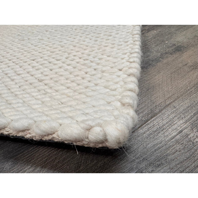 Zander Modern Plain Basketweave Hand-Woven Heavy-Weight Chunky Textured Space-Dyed Wool Blend Low-Profile Looped Pile Ivory Rug-Asiatic Carpets-Rug Love - The Most Loved Rug Store