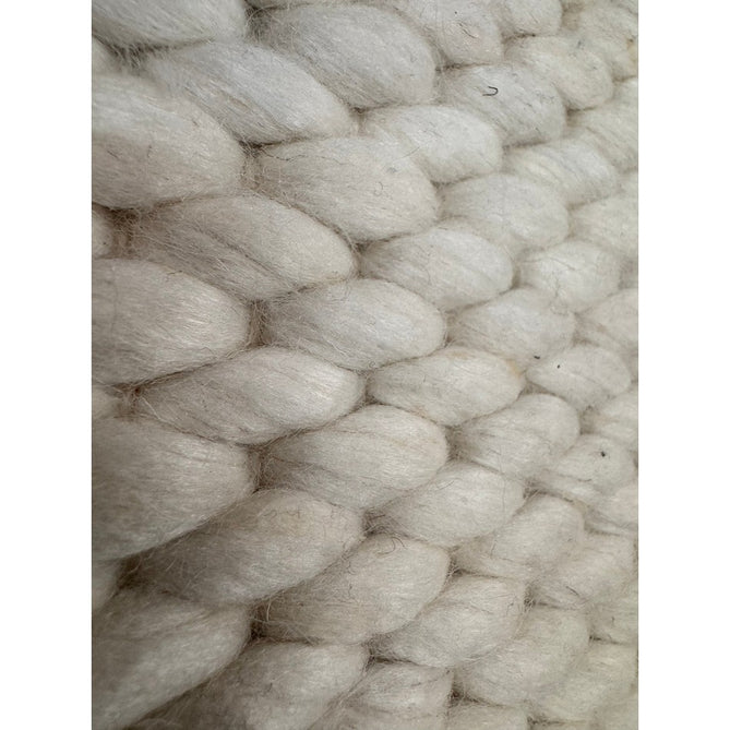 Zander Modern Plain Basketweave Hand-Woven Heavy-Weight Chunky Textured Space-Dyed Wool Blend Low-Profile Looped Pile Ivory Rug-Asiatic Carpets-Rug Love - The Most Loved Rug Store