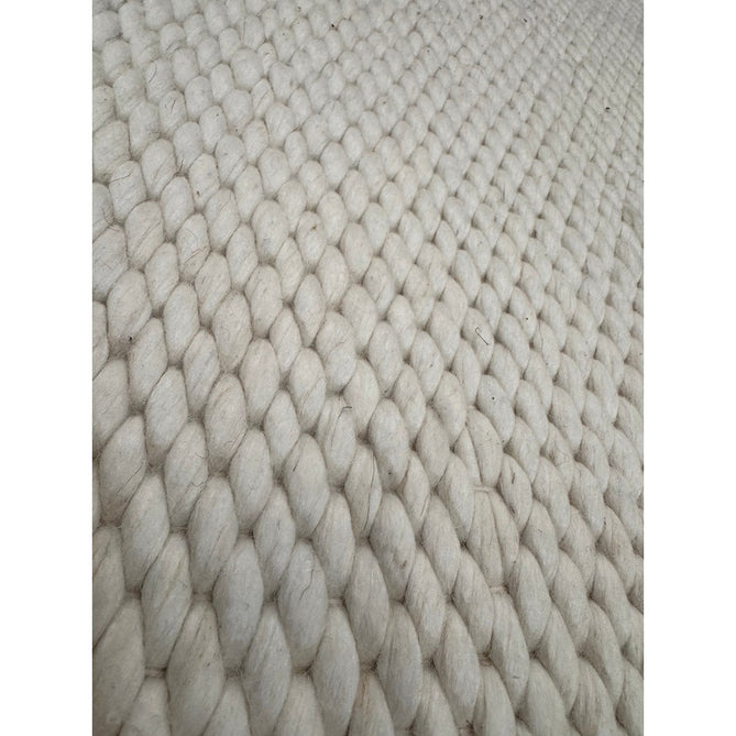 Zander Modern Plain Basketweave Hand-Woven Heavy-Weight Chunky Textured Space-Dyed Wool Blend Low-Profile Looped Pile Ivory Rug-Asiatic Carpets-Rug Love - The Most Loved Rug Store