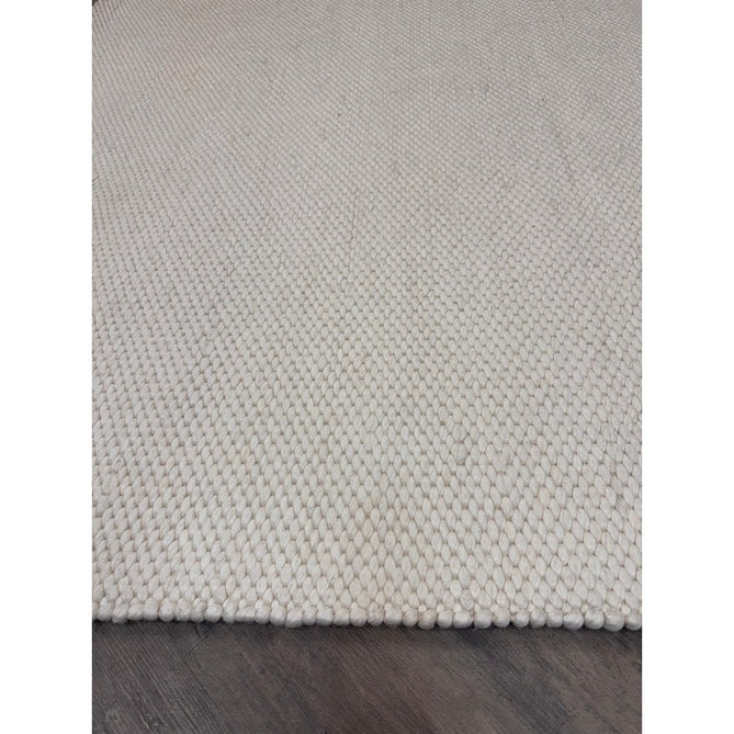 Zander Modern Plain Basketweave Hand-Woven Heavy-Weight Chunky Textured Space-Dyed Wool Blend Low-Profile Looped Pile Ivory Rug-Asiatic Carpets-Rug Love - The Most Loved Rug Store