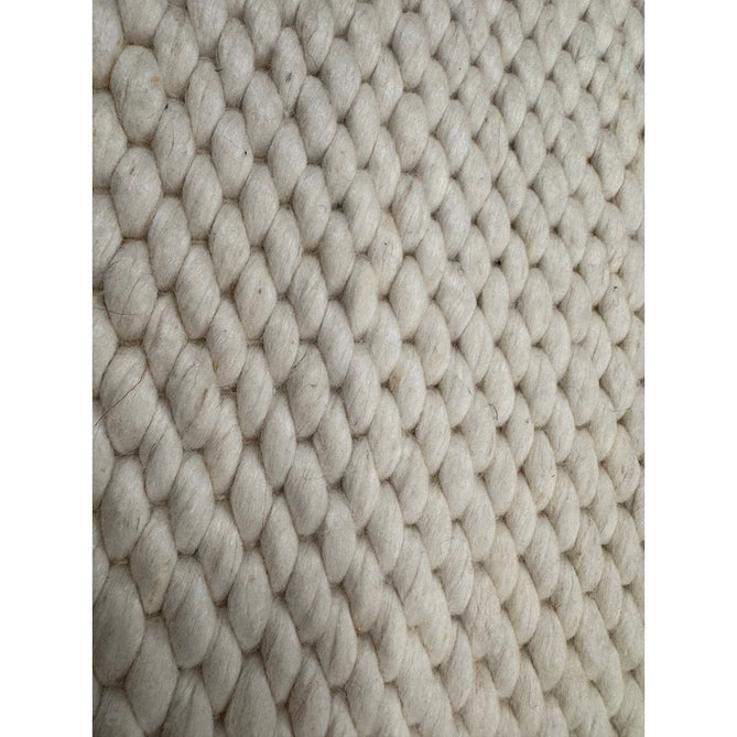 Zander Modern Plain Basketweave Hand-Woven Heavy-Weight Chunky Textured Space-Dyed Wool Blend Low-Profile Looped Pile Ivory Rug-Asiatic Carpets-Rug Love - The Most Loved Rug Store