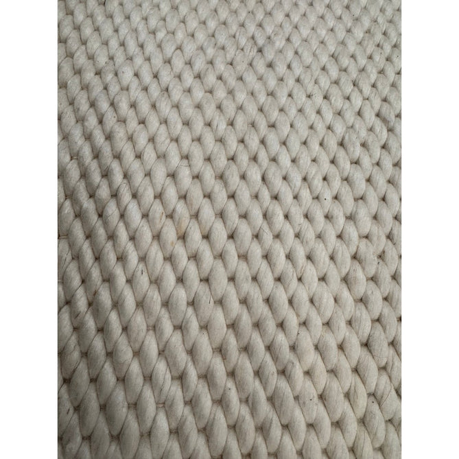 Zander Modern Plain Basketweave Hand-Woven Heavy-Weight Chunky Textured Space-Dyed Wool Blend Low-Profile Looped Pile Ivory Rug-Asiatic Carpets-Rug Love - The Most Loved Rug Store