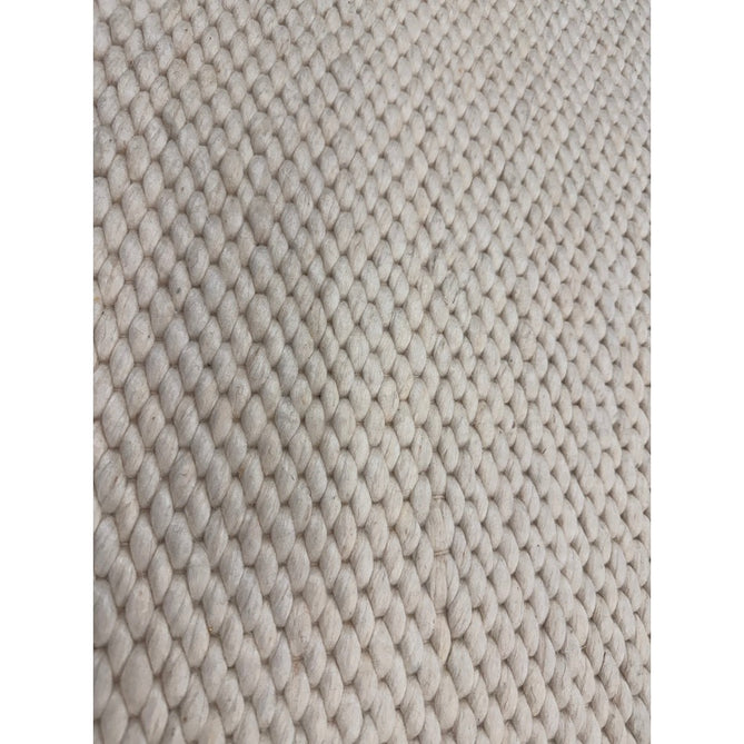 Zander Modern Plain Basketweave Hand-Woven Heavy-Weight Chunky Textured Space-Dyed Wool Blend Low-Profile Looped Pile Ivory Rug-Asiatic Carpets-Rug Love - The Most Loved Rug Store