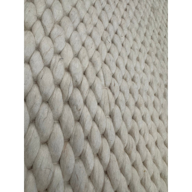 Zander Modern Plain Basketweave Hand-Woven Heavy-Weight Chunky Textured Space-Dyed Wool Blend Low-Profile Looped Pile Ivory Rug-Asiatic Carpets-Rug Love - The Most Loved Rug Store